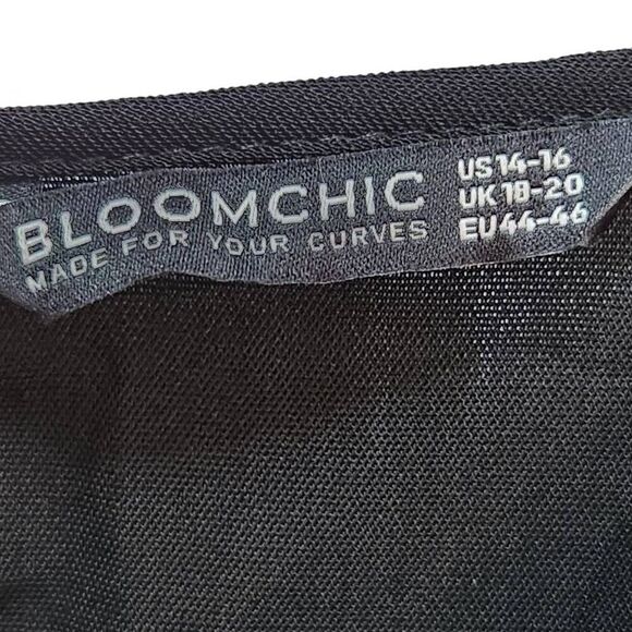 Bloomchic made for curves black dress with metallic gold design belted XL 14-16 - Picture 7 of 11